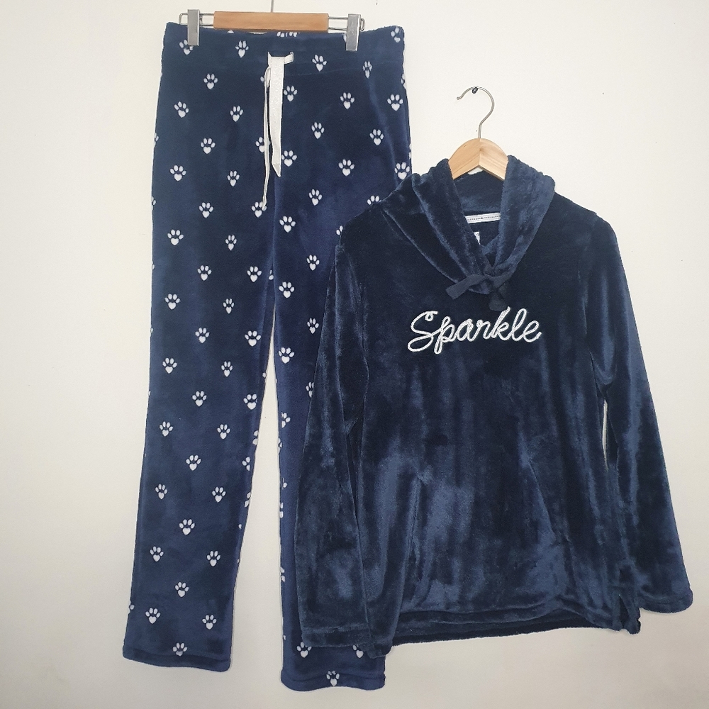 Denver Hayes Blue Velvet Pyjamas Set Size M